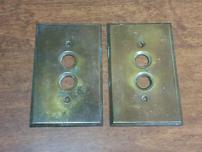 Vintage/Antique Solid Brass Push Button Switch Plate Cover Lot Of 2 • $20