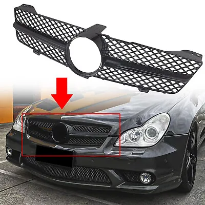 Gloss Black AMG Style Bumper Grille Grill For Mercedes-Benz CLS W219 C219 08-10 • $140.77