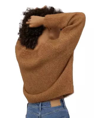 H&M Women's Rusty Brown Wool Alpaca Blend Knit Oversized Boxy Sweater • $24