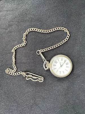 Vintage Singapore Movement Quarts Pocket Watch Chain Gold/silver Coloring As Is • $3.49