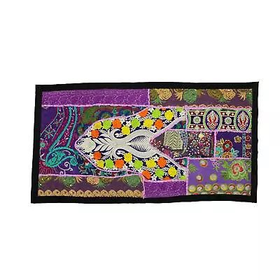 Vintage Embroidered Patchwork Indian Tent Decoration Tapestry Wall Hanging Aw • $19.99