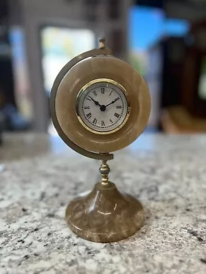 Vintage Onyx Swivel Desk Clock On Pedestal WORKS • $100