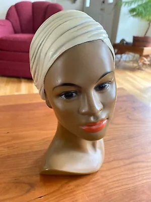 VINTAGE MARWAL CHALKWARE  WOMAN WITH TURBAN HEAD BUST STATUE MCM Mid Century • $24.99