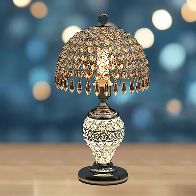 Crystal Table Lamp Bedside Nightstand Desk Reading Lamp Bedroom Living Room Lamp • $57