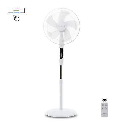 £54.95 • Buy Climatik 16-Inch Pedestal Fan With Remote Control And LED Touchscreen Display UK