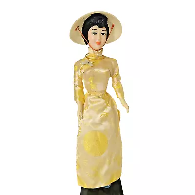 Vintage Vietnam Collectible Doll 16 Inches Tall 1968 Yellow Dress Black Dress • $10.99