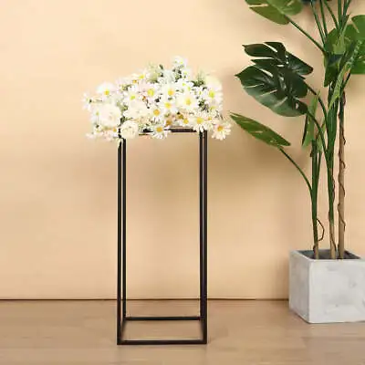 2 MATTE BLACK 24  Geometric Metal STANDS Flower VASE HOLDERS Party Centerpieces • $34.56