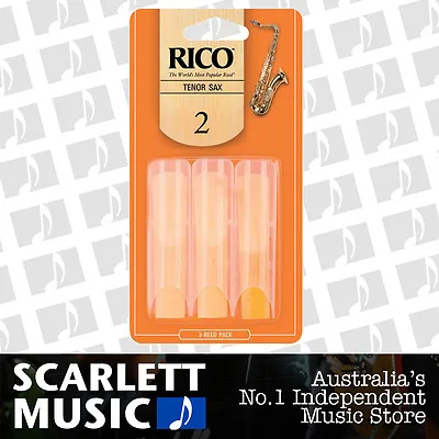 $19.95 • Buy Rico Tenor Sax Saxophone Reeds 3 Pack Reed Size 2 ( Two ) RKA0320 3PK