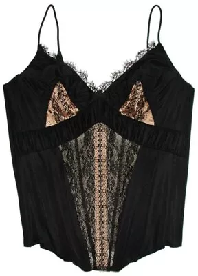 NWT$1000 La Perla Luxury Black Lace Corset Top Bustier USA 36B. Made In Italy. • $99