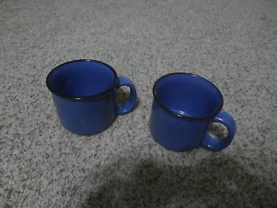 Set Of 2 Marlboro Unlimited Coffee Mug Blue Speckled Heavy Glazed Porcelain • $17.99