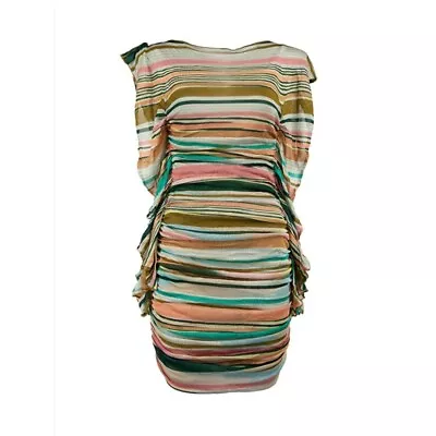 Missoni Womens Size 6 US 42 IT Dress Knit Ruched Striped Flutter Sleeve FLAWED • $49.95