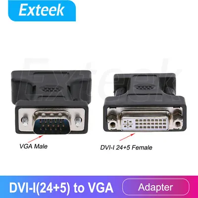  DVI Female To VGA Male Adapter DVI-I 24+5 Dual Link To VGA • $4.95