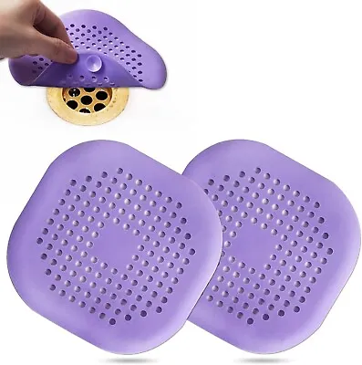 Hair Drain Catcher Square Hair Drain Cover For Shower Silicone Hair Stopper • £4.86