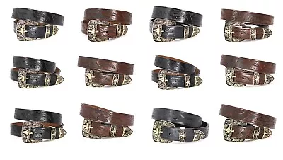 Western Leather Belt Longhorn Horse Rooster Floral Basketweave Cowboy Rodeo Belt • $39.99