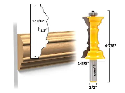 Elegant Chair Rail Molding Router Bit - 1/2  Shank - Yonico 16167 • $32.95