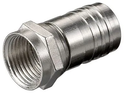 Goobay 10x Goobay Crimp F Plug Connector 8.0mm Copper-nickel (11862) • £6.82