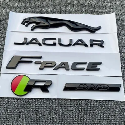 Glossy Black F-PACE Badge Rear Trunk Emblem Sticker Fits Jaguar R AWD Logo Decal • $38