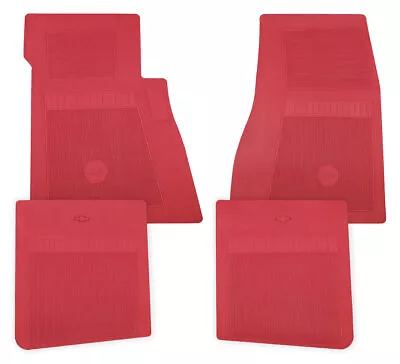 RestoParts Red Rubber Bowtie Floor Mat Set 1964-1977 Chevelle And Monte Carlo • $229.98