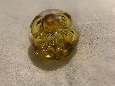 Langham Glass Yellow Bubble Paperweight • £7.50