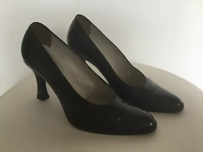 £50 • Buy Emporio Armani Ladies Black Leather Court Shoes UK3 Eur36 