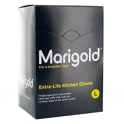 Marigold Extra Life Kitchen Layered Rubber Gloves Large Size - Pack Of 6 Pairs • £15.99