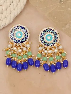 Bollywood Meenakari Earrings Indian Wedding Party Wear Dangling Earings Women • $15.99