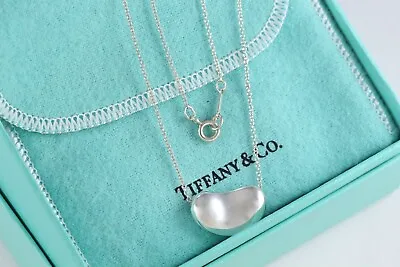 Tiffany & Co. Elsa Peretti Silver Large Bean 18mm Pendant 18  Necklace • $270