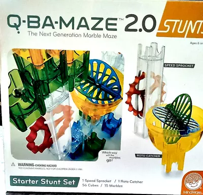 MindWare's Q-BA-MAZE 2.0 Marble Maze- W/box/instructions- 2.0 Stunt Set- Read On • $19.95