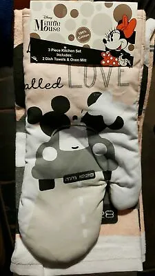 Disney Mickey Minnie Mouse A Little Thing Called Love 3pc Kitchen Set Towel/Mitt • $7.90