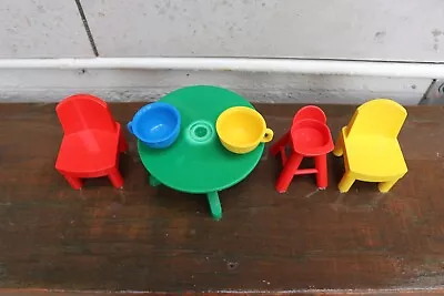 Rare Lego Duplo Education Xlarge Furniture Table Chairs High Chairs Cups Teapot • $120
