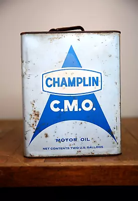 Vintage Champlin 2 Gallon Motor Oil Can With Metal Cap Gas Oil Advertising • $49.99