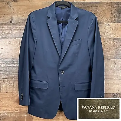 Banana Republic Sport Coat Blazer Suit Jacket Cotton 2 Button Navy Blue 36S • $69.95