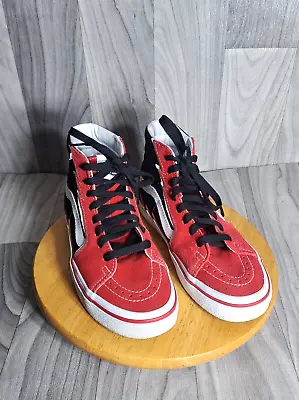 VANS Sk8-Hi Bolt Racing Red Black Size Women 6.5/ Men 5 • $27.99