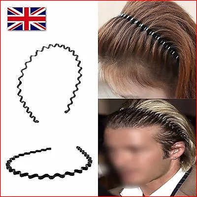 £2.49 • Buy Unisex Men's Women Sports Wave Hair Band Metal Black Hairband Headband Aliceband