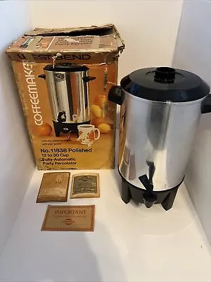 Vintage West Bend Coffeemaker No 11838 Polished - 12 To 30 Cup With Original Box • $22.99