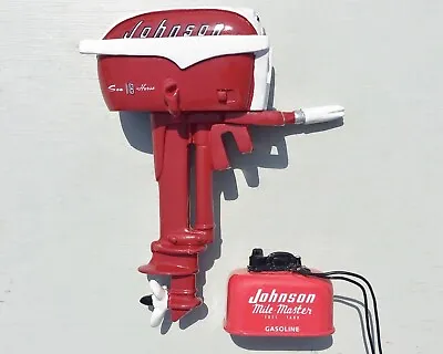 Miniature Outboard Motor Red '57 Johnson Sea Horse 18 Hp W/matching Gas Tank • $69.95