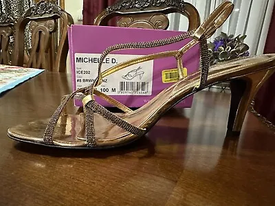 Michelle D Size 10 Heel Shoes Bronze • $25