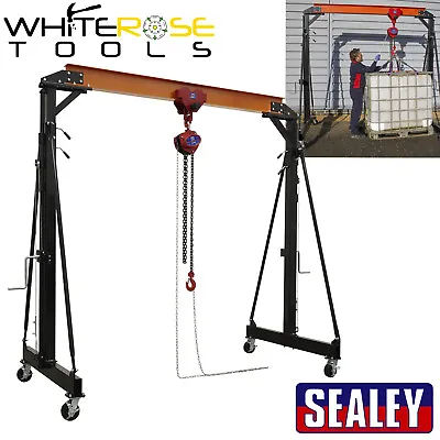 Sealey Portable Lifting Gantry Crane Adjustable 2 Tonne & Hoist Combo • £1815