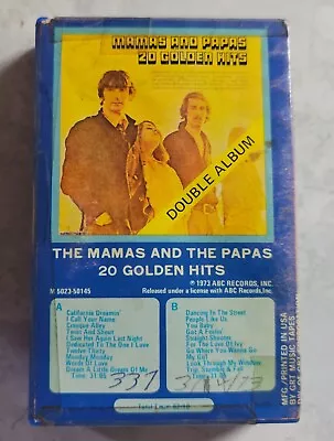 The Mamas And Papas 20 Golden Hits Double Album Vintage 1973 Cassette Audio Tape • $4.50