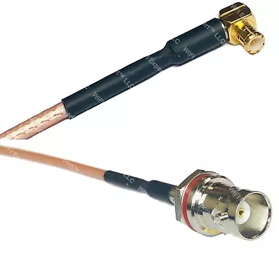 RG316 MCX MALE ANGLE To BNC FEMALE SM BULKHEAD RF Cable Rapid-SHIP LOT • $13.49