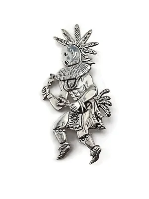 Freddy Charley Navajo Native American Sterling Silver Kachina Dancer Pin Pendant • $275
