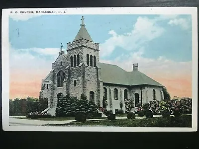 Vintage Postcard 1928 Roman Catholic Church Manasquan New Jersey • $8