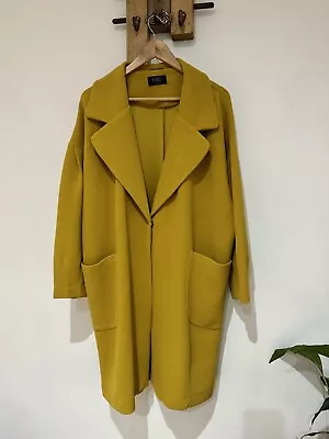 NEW M&S Mustard Ochre Longline Mid Length Duster Trench Over Coat Size 18 XL • £34.95