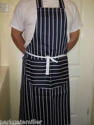 £5.89 • Buy Professional Chefs Striped Apron 3 Colours Cooks Cotton Kitchen Apron Xmas Gift
