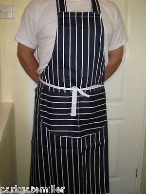 Professional Chefs Striped Apron 3 Colours Cooks Cotton Kitchen Apron Xmas Gift • £5.89