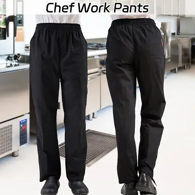 Mens Chef Trousers Food Service Work Wear Kitchen Restaurant Uniforms Cook Pants • $23.99