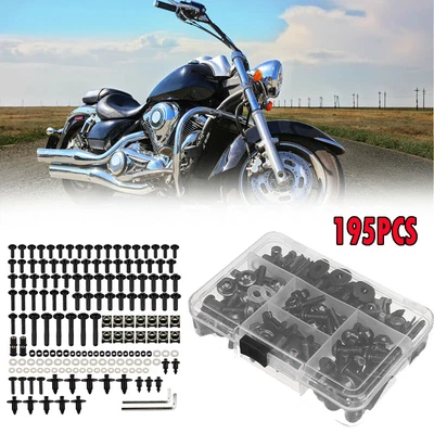 £24.69 • Buy 149x Black Fairing Bolts Nuts Kit Fastener Clips Screws For Motorcycle Sportbike