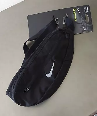 Nike Running Black Two Pocket Waistpack Fanny Pack Adjustable Strap Waist Bag • $14.99