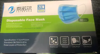 100 PCS Disposable Zen Face Mask 3 Ply Dust Filter Masks Protective 98% 3 Layer • $15.99