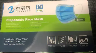 50 PCS Disposable Zen Face Mask 3 Ply Dust Filter Masks Protective 98% 3 Layer • $9.99